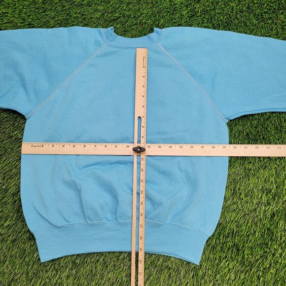 Vintage 80s Wrangler Raglan Sweatshirt Womens M/L 19x19 Boxy - Picture 4 of 11